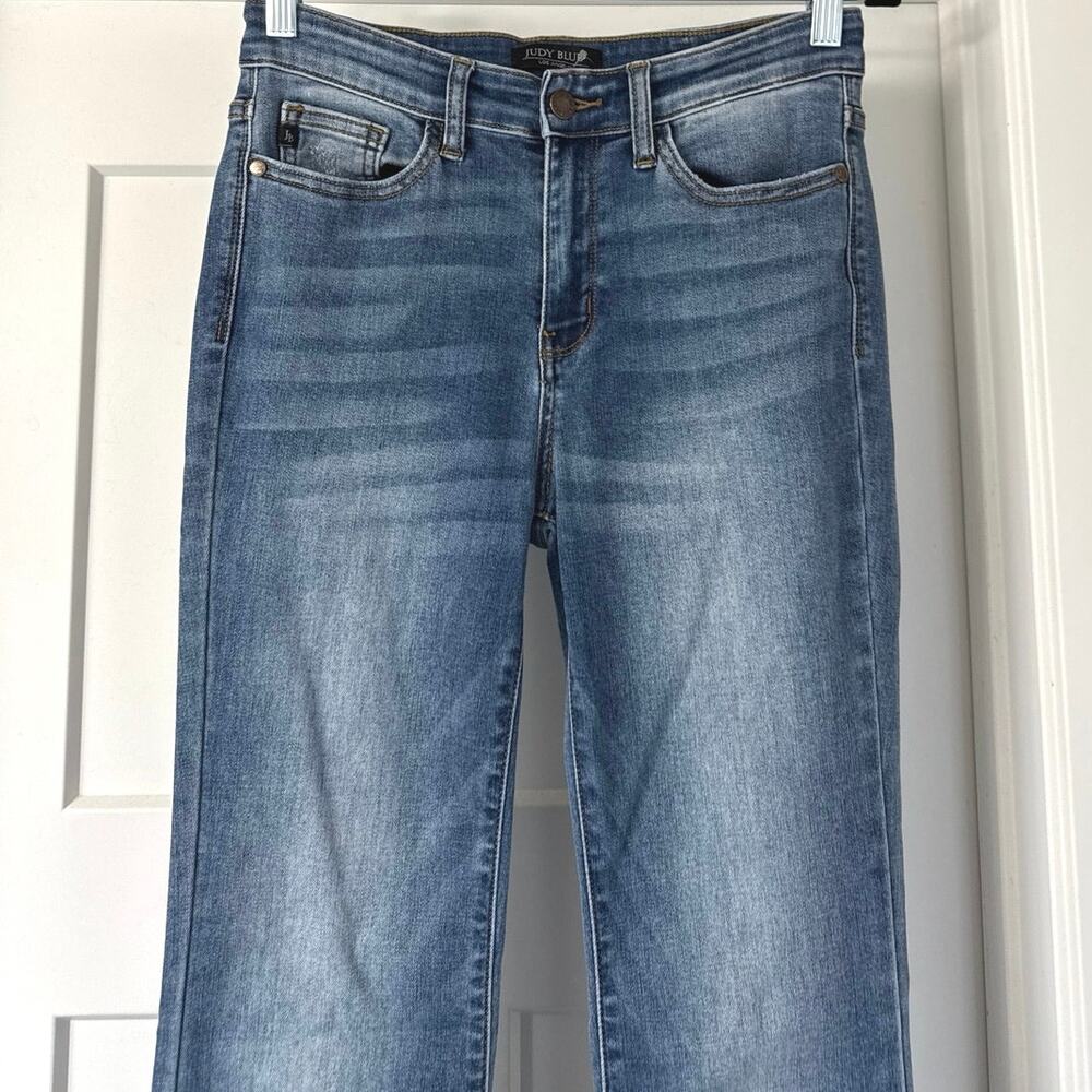 Judy Blue Mid-Rise Trouser Flare Blue Jeans Size 5/27 *82163 EUC - Picture 8 of 14